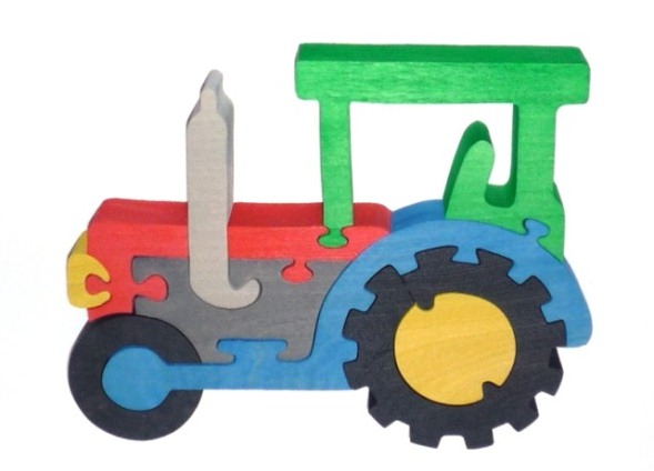 Traktor - puzzle drewniane