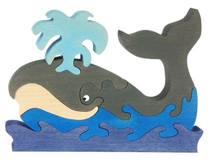 Wieloryb - puzzle drewniane