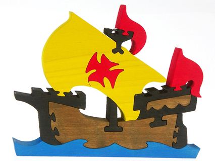 Statek - puzzle drewniane